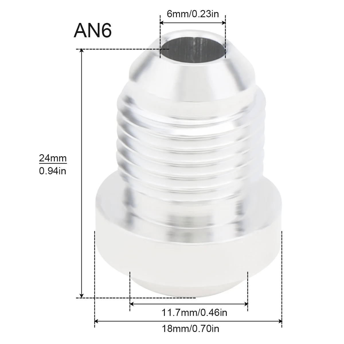 2 قطعة سبائك الألومنيوم 6AN ذكر لحام على Bung المناسب 6AN ذكر مضيئة لحام خزان الوقود المناسب محول موصل