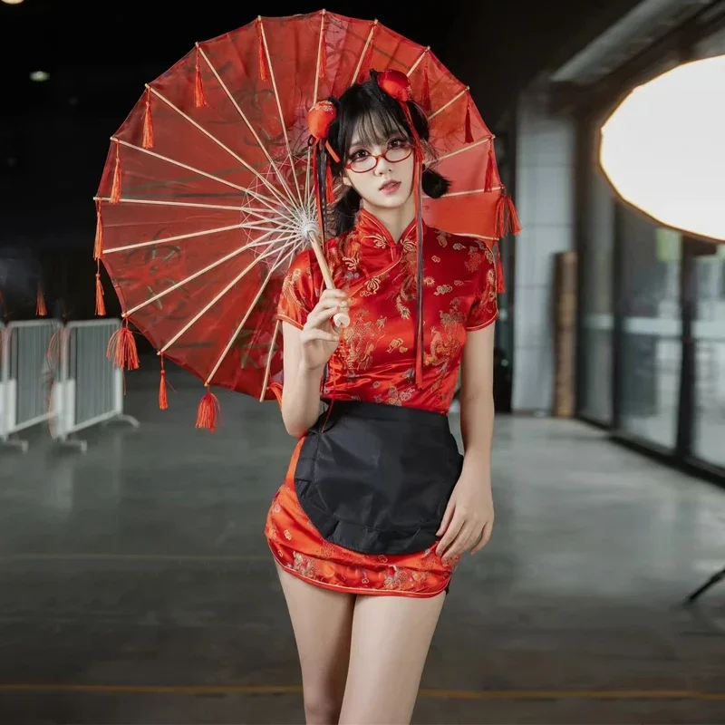 2025 Хэллоуин Косплей Лолита Чинус Сексуальный Cheongsam Qipao pour femmes халаты orientales traditionnelles Аниме COS Костюмы