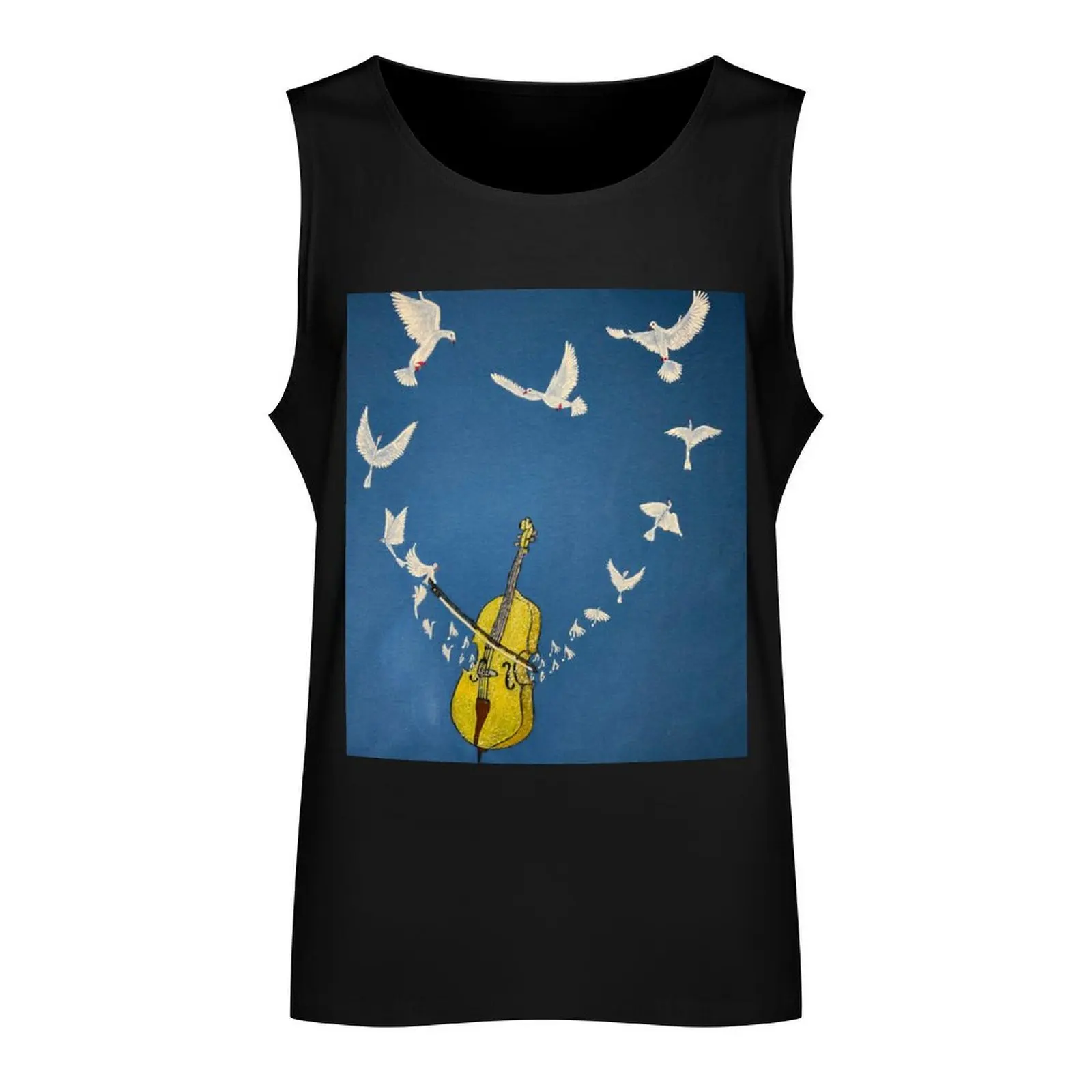 robert cello Tank Top Men's cotton t-shirt T-shirt male fashion 2024 man T-shirts men