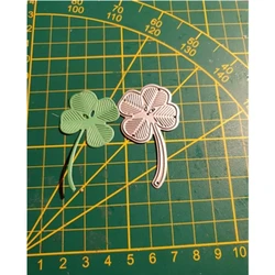 2024 Hemere Four Leaf Clover Stitched Metal Cutting Dies Stencil Scrapbooking For Card Making DIY Embossing Cuts