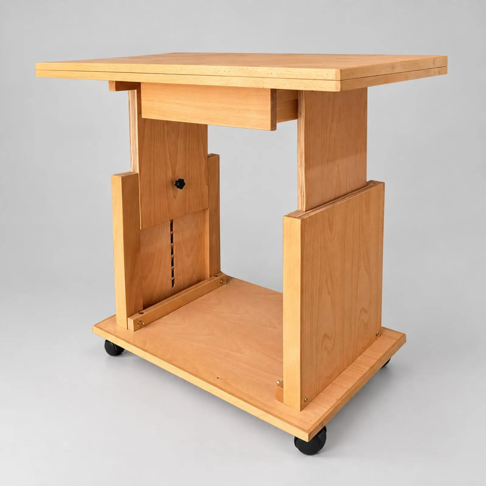 Portable Art Table Adjustable Drawing Stand for Photography with Caster Wheels and Height Range 57.5 to 86.5 Cm for Display