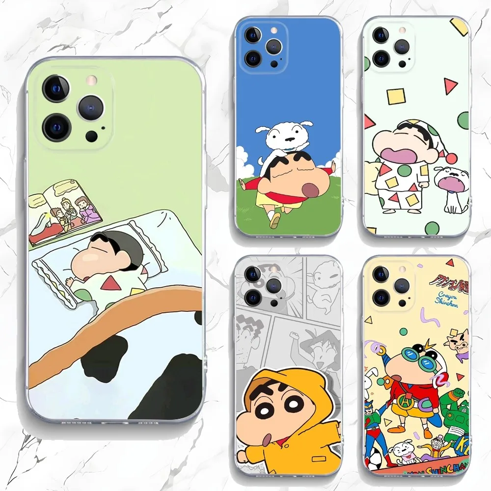 C-Crayon Funny Boy S-Shinnosu Phone Case For iPhone 16,15,14,13,12,11 Plus,Pro,Max,XR,XS,X,7,8 Plus,SE,Mini Clear Silicone Soft