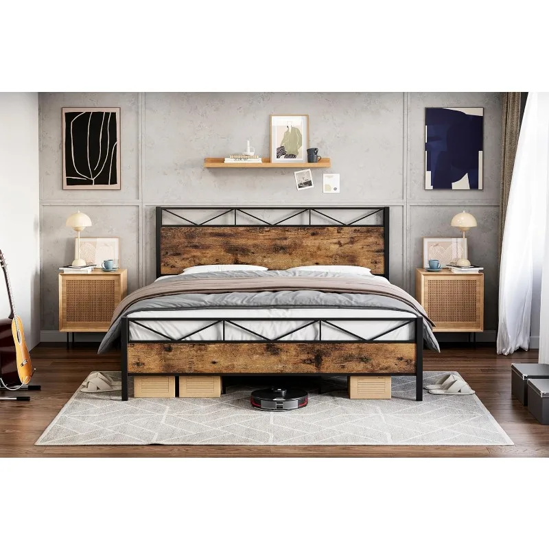 Metal Bed Frame Wit… - image