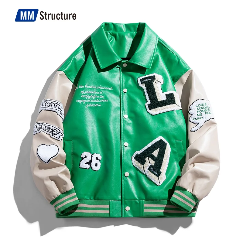 Mens Letters Embroidery Patchwork Harajuku Varsity Jacket Air Pilot Overcoat Baseball Coats Male Hip Hop Men Varsity Jacket