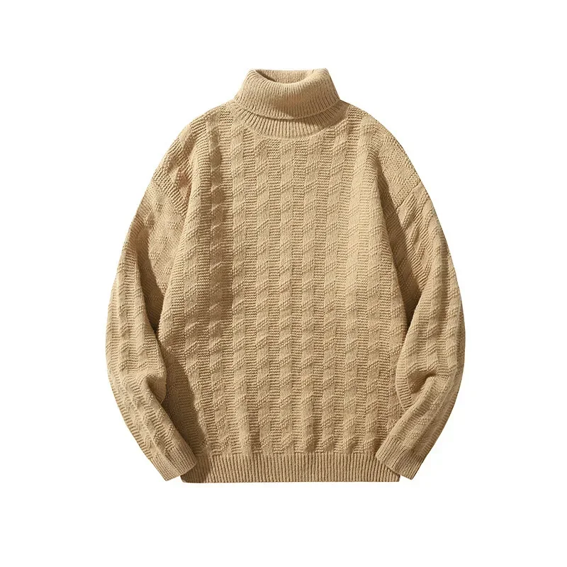 

Solid Color Flip High Neck Sweater for Men with Thickened Autumn and Winter Versatility