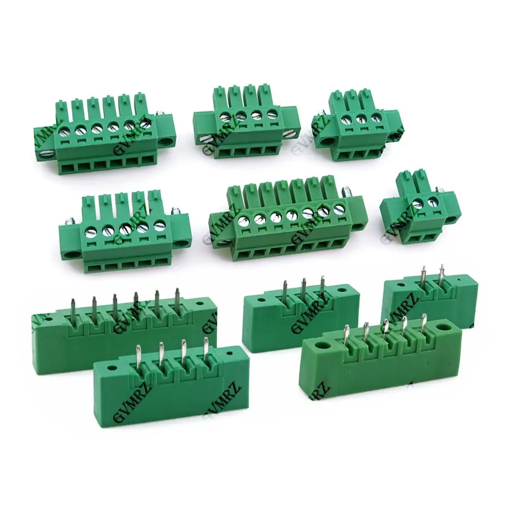 5Set 10P 12P 2P 12P 15EDG 3.81 with Flange 5P 6P Plug-in Terminal Blocks Plugs + sockets 2/3/4/5/6/7/8/9/10/12P KF15EDG 8P