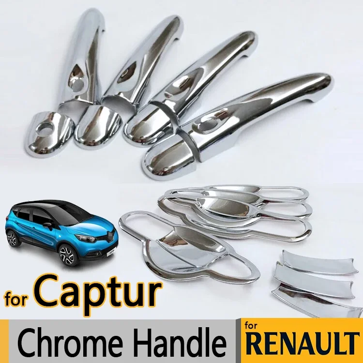 For Renault Captur Luxurious Chrome Door Handle Covers Accessories Stickers Car Styling 2013 2014 2015 2016