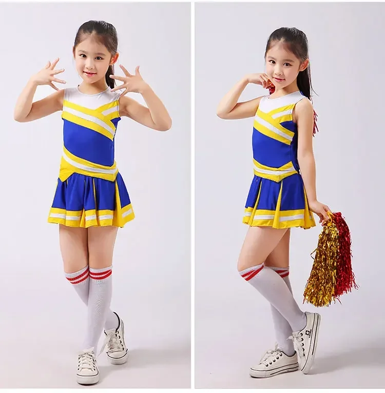 Konkurs studencki Cheerleaders Girl School Uniform Cheer Team Uniforms Kids Performance Costume Sets Girls Class Suit Rooter