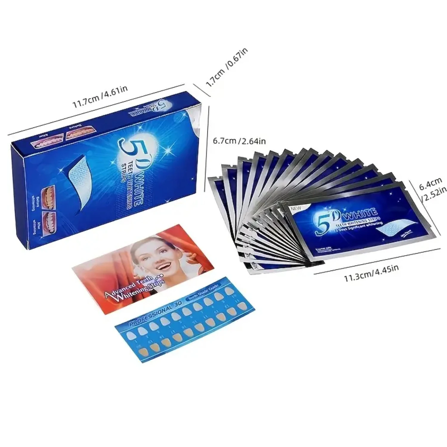 Achieve Brighter and Whiter Smile with 28pcs of 7 Days Effective 5D Teeth Whitening Strips - Ultimate Oral Care Solution for a R