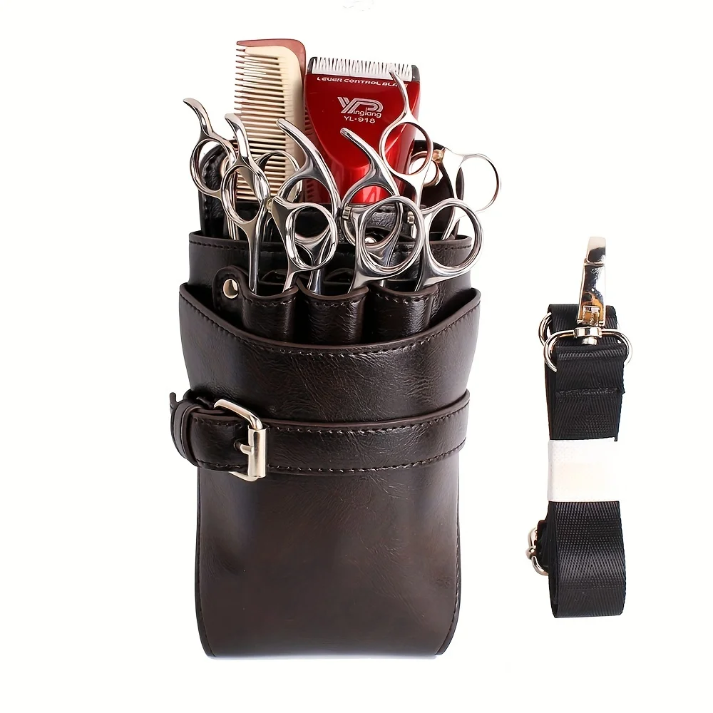 

Barber Bag Professional Hairdressing Scissors Bag with PU Leather Material and Multiple Storage Compartments Hair Bags