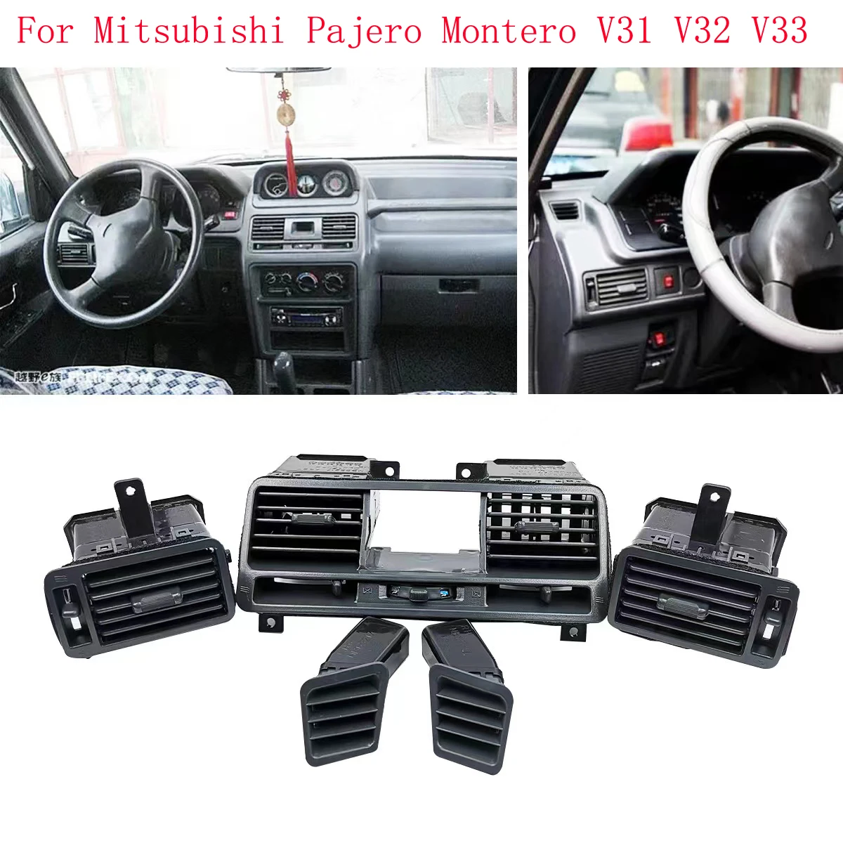 Car Dashboard Air Conditioning Vent Outlet Panel for Mitsubishi Pajero Montero V31 V32 V33 Modification Accessories