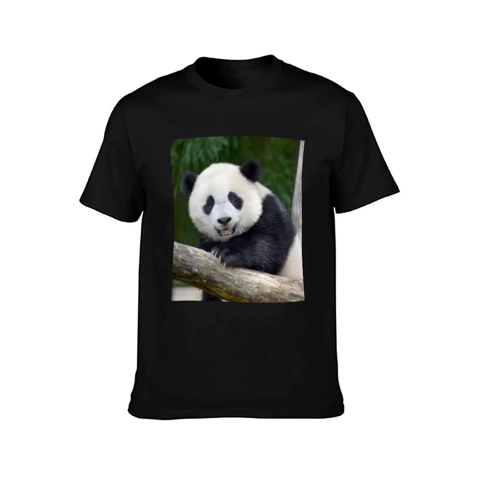 تي شيرت Baby Panda Xiao Qi Ji في حديقة الحيوان الوطنية تي شيرت للرجال تي شيرت قطني للرجال