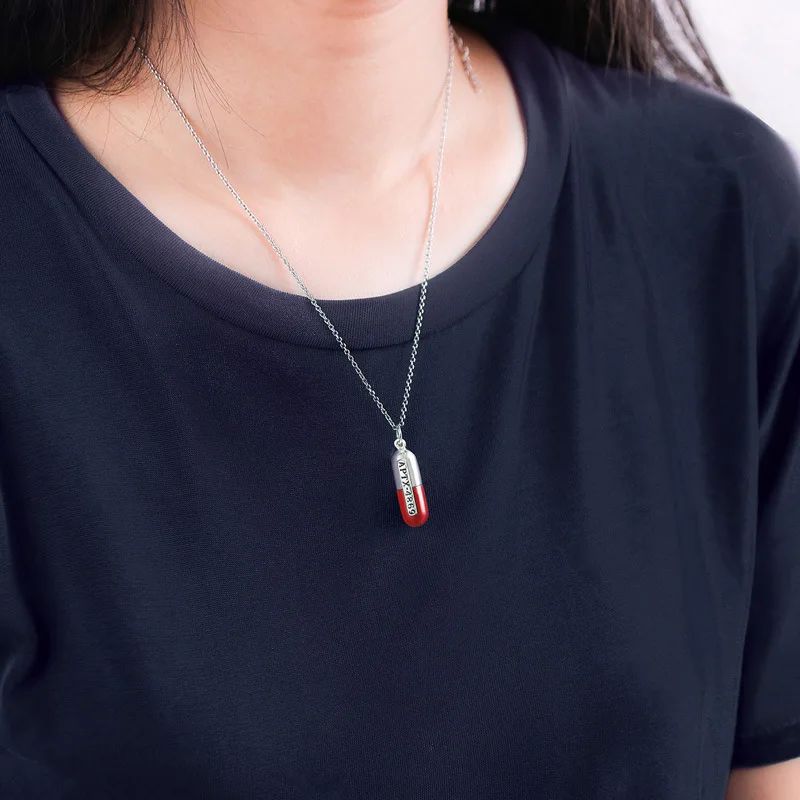 Anime Detective Conan APTX4869 Capsule Pendant Necklace Fashionable Unisex Sweater Chain Cosplay Jewelry Accessories Gift