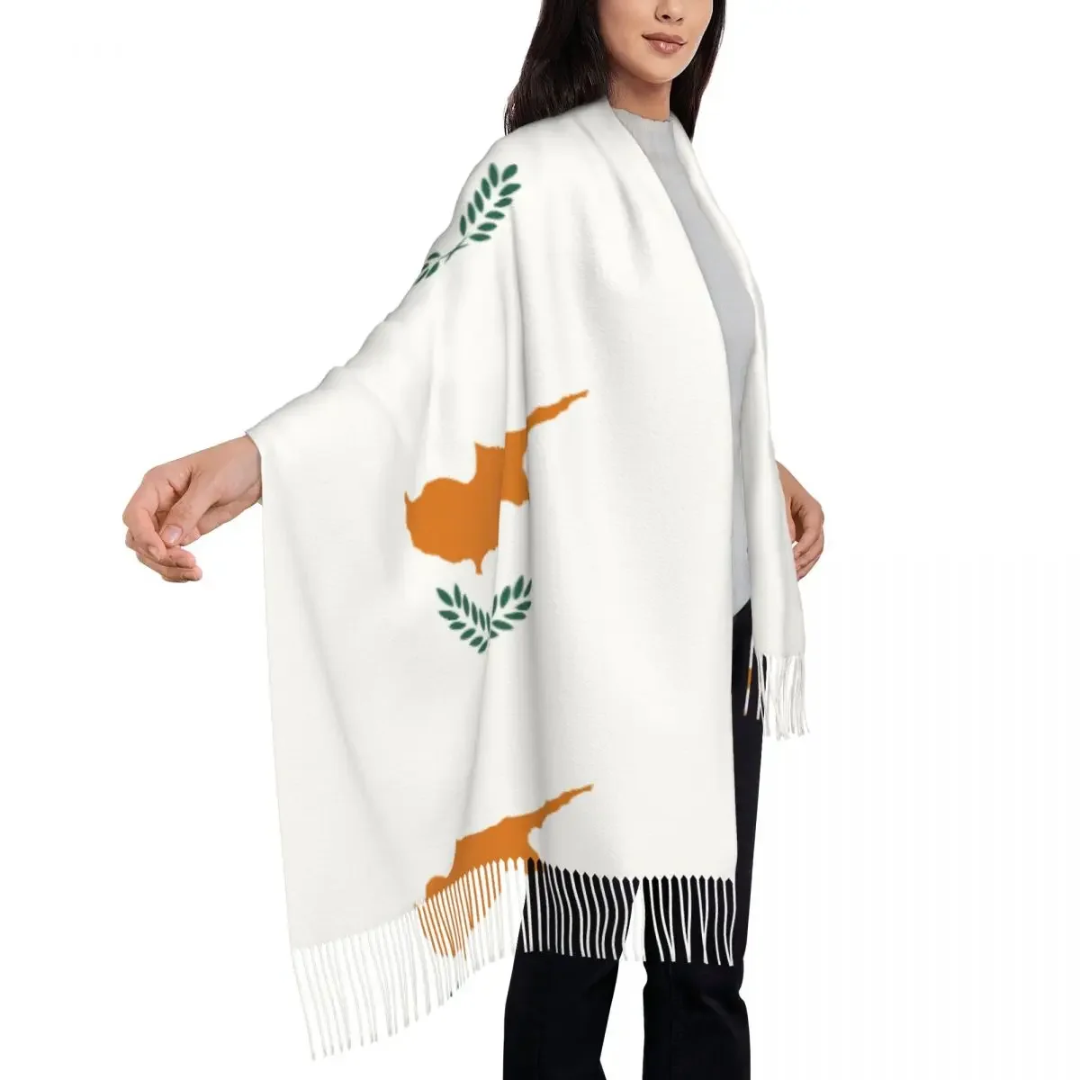 Cyprus Flag Womens Warm Winter Infinity Scarves Set Blanket Scarf Pure Color