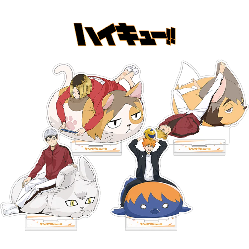 Anime Haikyu!!  Volleyball Boy Keychain Tetsurou Hajime Tooru ShouYou Kenma Bokuto Tobio Keiji Acrylic Stand Model Plate Desk De