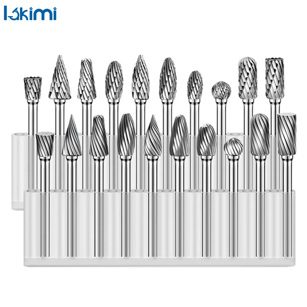 

Tungsten Steel Rotary Carbide Burr Set - For Woodworking Drilling, Metal Carving, Engraving, Polishing 1/4" Head Length LK-AA55