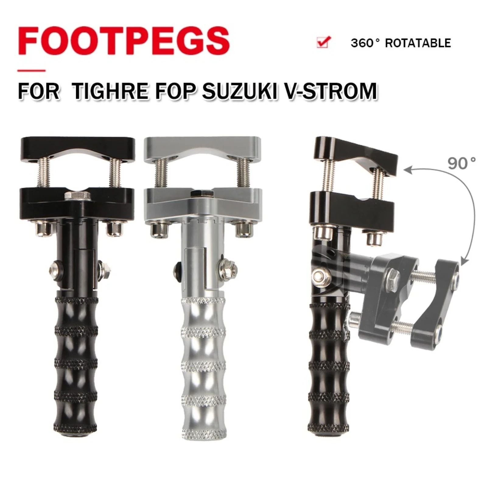 For Tiger 800 XC/XCx/XCa Explorer 1200 For V-Strom For Versys 650 Motorcycle Aluminum Highway Footpeg Pegs Footrests Foot Rests