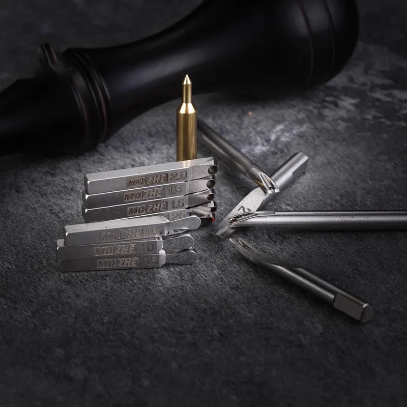 MOZHE Multifunctional Leather Edge Marking And Grooving Device Replaceable Blade Head DIY Leather Craft Cutting Embedding Tool