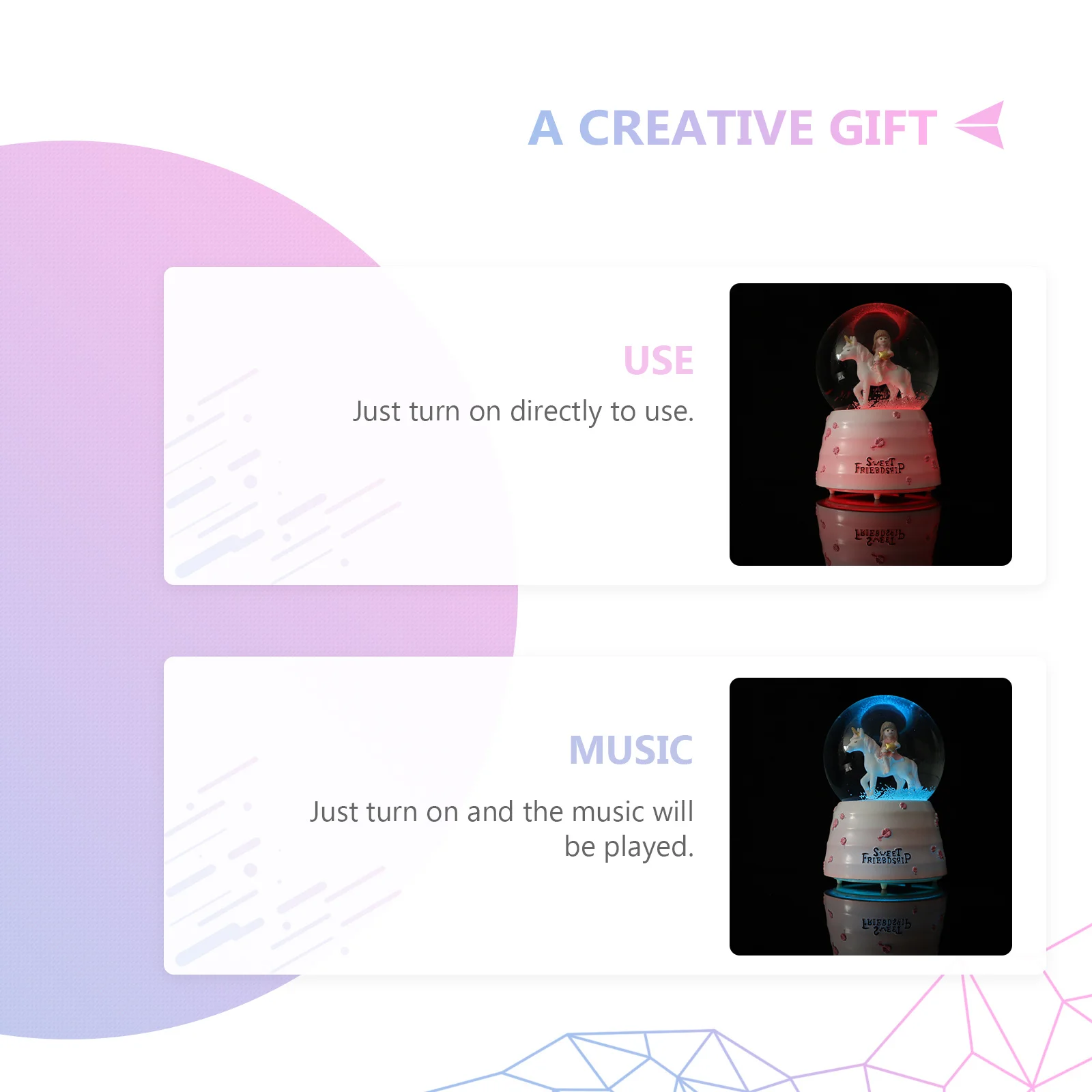 

Snow Globe Musical Crystal Ball Snow Globe Resin Desktop Decor For Party Holiday Gift Music Box Ornament