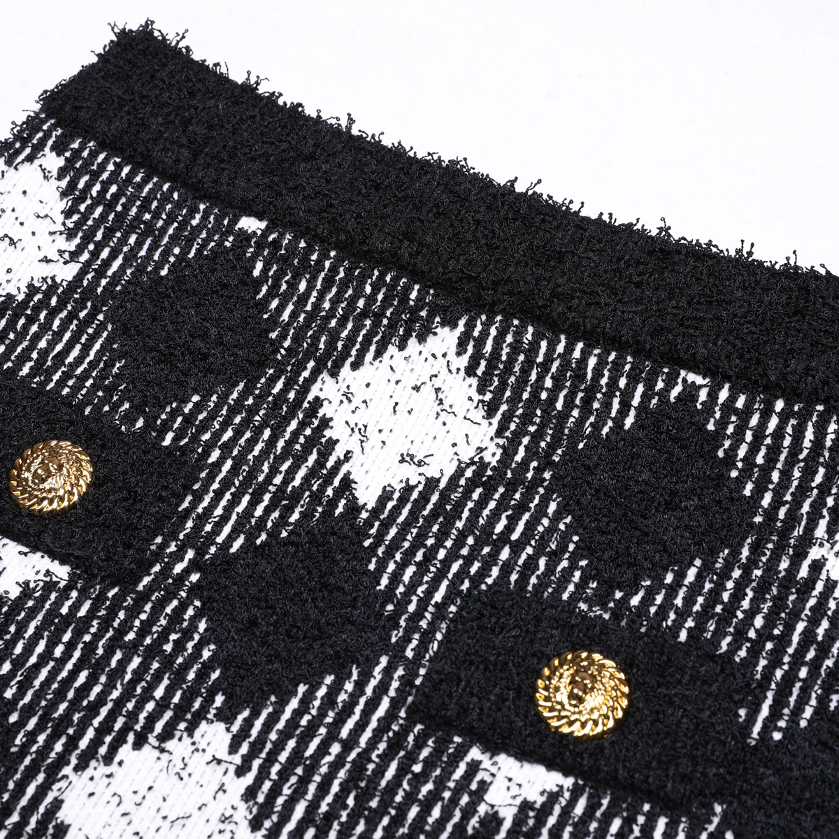 Spring New Fashionable Style Commuter Woolen Heavy Industry Knitted Round Neck Long Sleeve Cardigan Coat+Half Body Skirt