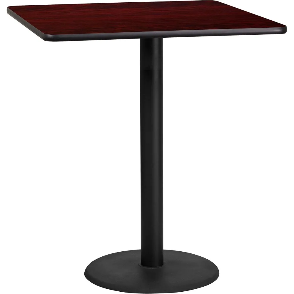 

Stiles 36'' Square Mahogany Laminate Table Top with 24'' Round Bar Height Table Base