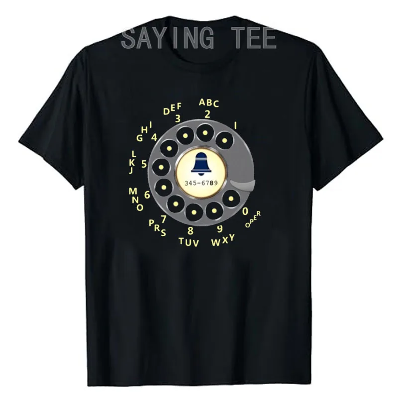 Retro Dial Plate Rotary Dial Phone Vintage Telephone Pullover T-Shirt Vintage Retro Y2k Personality Graphic Outfit Novelty Tees