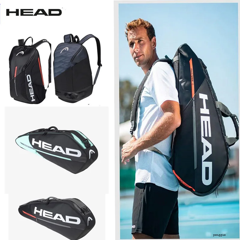 Adults Sports HEAD Tennis Backpack Unisex TOUR TEAM 3R 6R 9R Tennis Bag 2022 Djokovic Large Capacity HEAD Tennis Arena Handbag