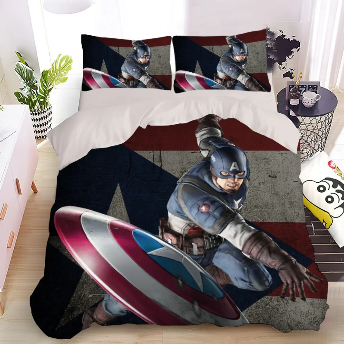 

Disney Marvels Avengers Bedding Set Iron Man Captain America 3d Bedding Set Cartoon Quilt Sets Kids Bed Set For Boy Adult Gift