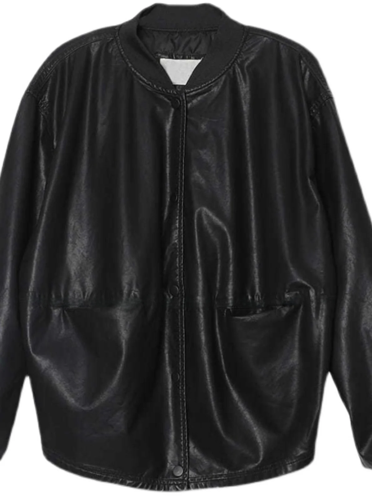 ملابس خريفية نسائية من الجلد مقاس كبير من Faionable Thiened ملابس خريفية مبطنة وفضفاضة مناسبة للتنقل من جلد البولي يوريثان