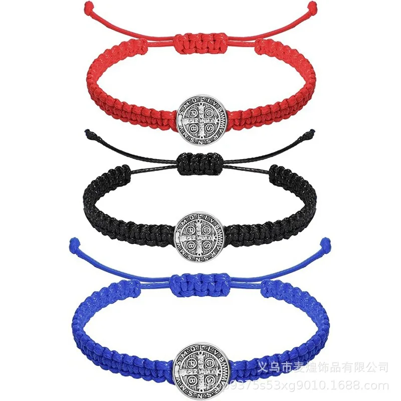 

cross knot bracelet Cross Stainless Steel Bracelets Manual Chinese Knot Bracelets Men Adjustable Jewelry Gift