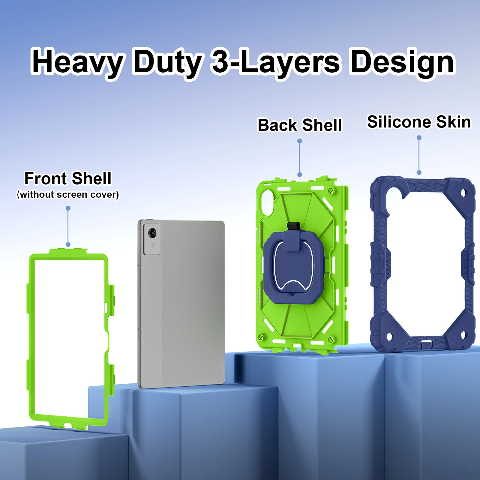 حافظة لجهاز لينوفو تاب M11 11 بوصة TB331FC TB330FU Idea 11 TB336ZU Xiaoxin Pad 2025 2024 11 "حامل دوار غطاء لوحي مع حزام
