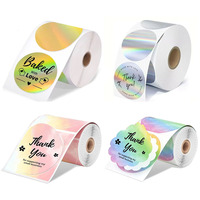1Roll white transparent Label sticker Round Series for phomemo M110/ M220/ M221/ M120/ M200 Labels Adhesive Thermal label paper