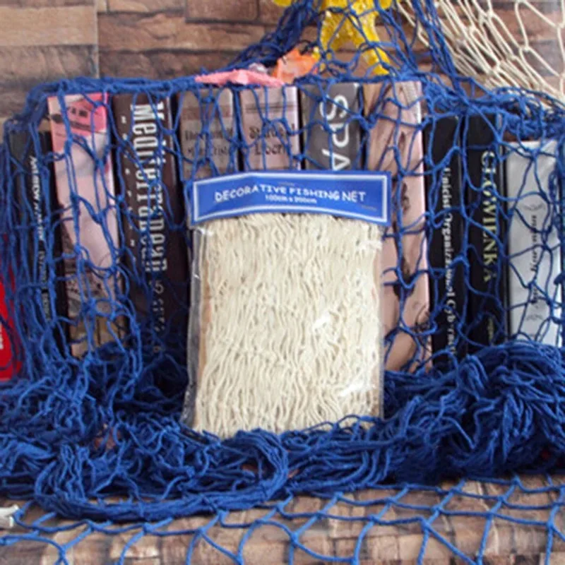 Mediterranean Style Decorative Hemp Rope Net Wall Hanging Room Party Decor Creative Fishing Net Playground Gift Top Quality