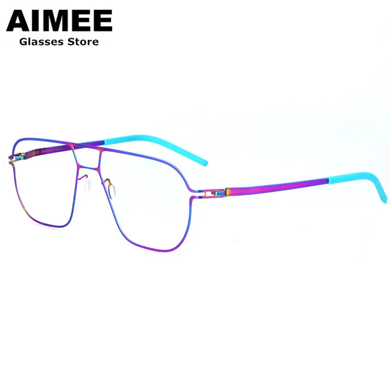 Germany Brand Oversize Eyeglasses Men Pilot Double-Beam Ultralight Glasses Frame No Fade Women Blue Light Spectacles Frames Hugo