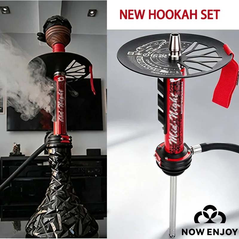 2026 Racing Style Hookah Set With 3 Outlets Shisha Narguile Cachimbas Chicha Nargile Stem El Booster Hookah Nurburgring  HY7878