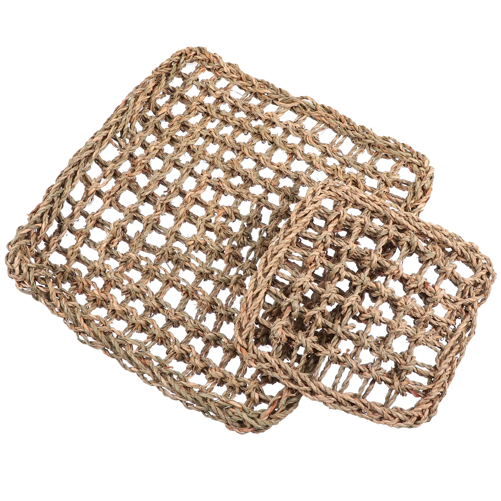 

2 шт. плетеных травяных ковриков, экологически чистая подстилка для животных, жевательная подушка для кроликов, морских свинок, хомяков, напольный коврик, зоотовары