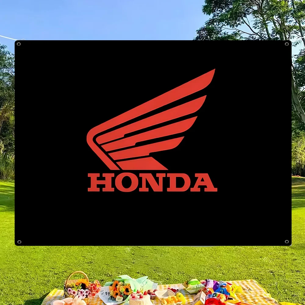 클래식 오토바이 H-Honda 만화 깃발 아트, 공상 과학 소설 방, 벽걸이 홈 장식 배너