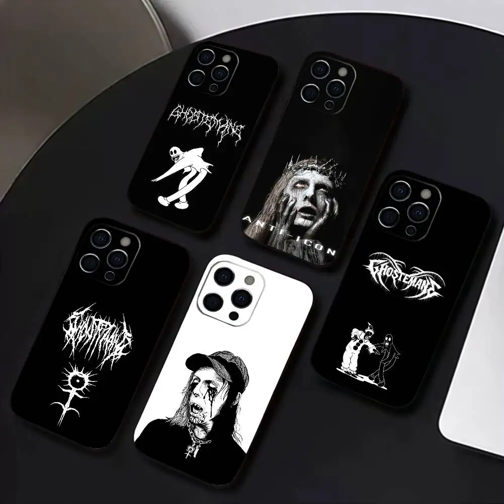 

Rapper G-Ghostemane Phone Case For iPhone 17,16,15,14,13,12,11 Plus,Pro Max,XS,Soft Silicone Black Cover