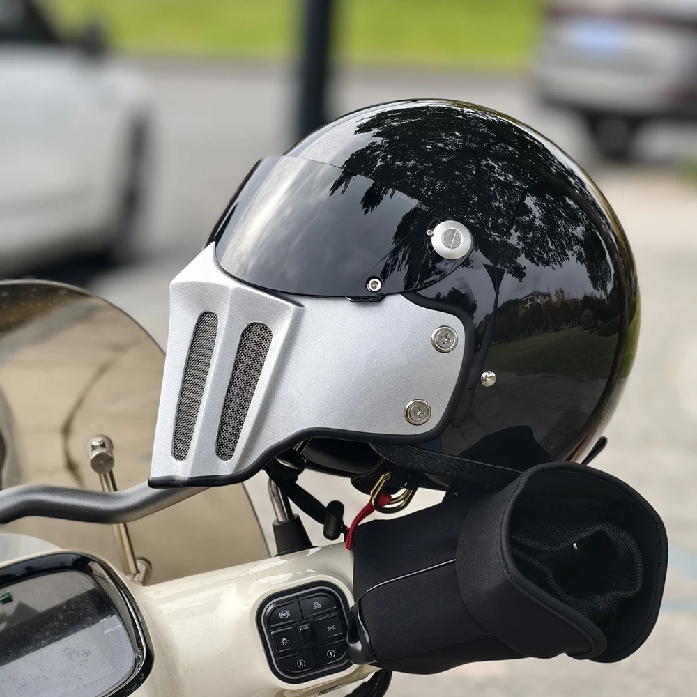 خوذة كاملة الوجه من الألياف الزجاجية عالية القوة على شكل جمجمة شبح، لدراجات نارية هارلي وخوذات واقية للدراجات النارية كروز القديمة. #2