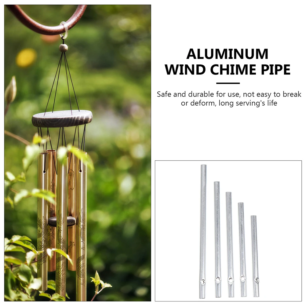 

8Sets Wind Chime Tubes Aluminum Durable Rust Resistant Hollow DIY Wind Chime Parts Outdoor Garden Accessories Metal