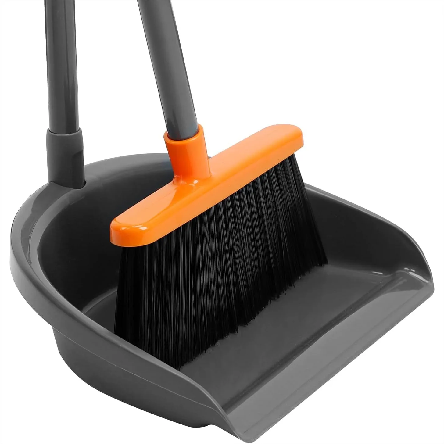

Adjustable Long Handle Broom with Dustpan Set for Home Kitchen Floor Cleaning