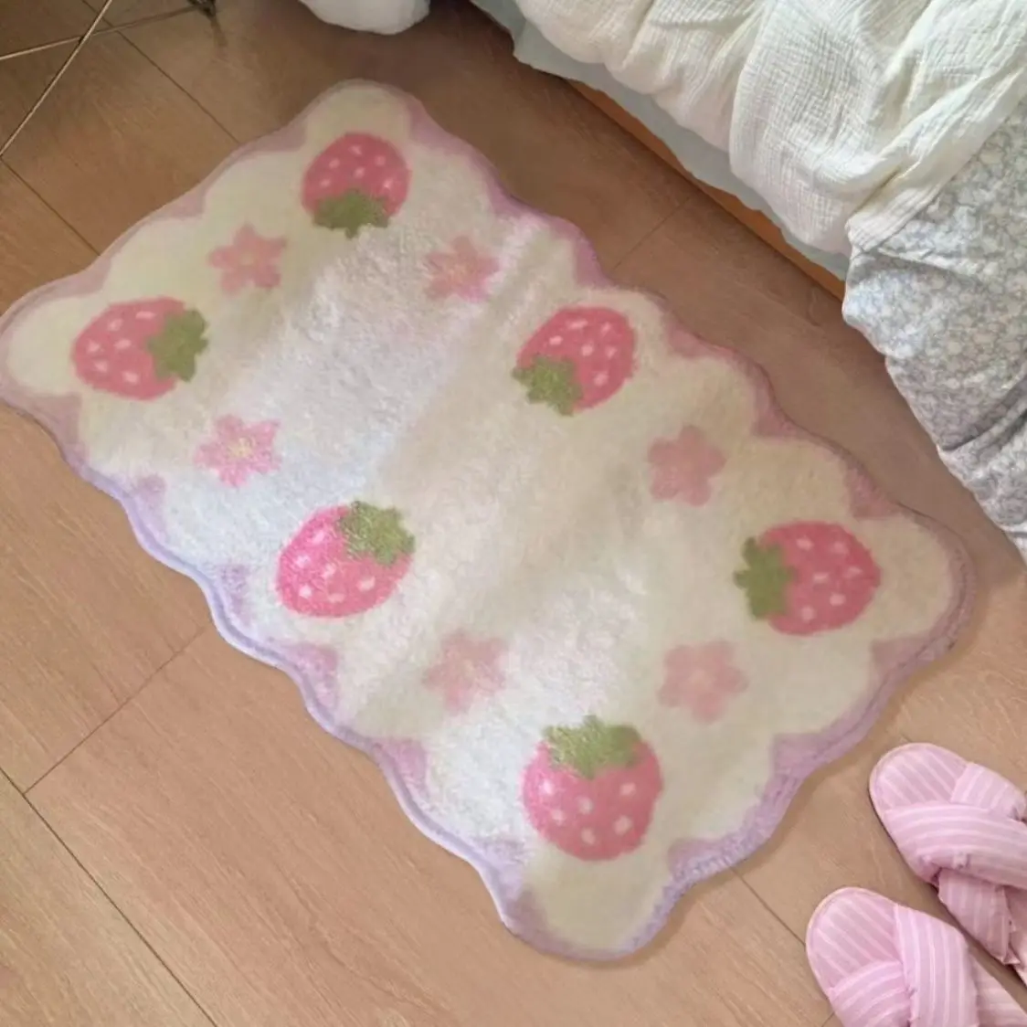 VIKAMA Wohnzimmerteppich aus Kaschmirimitat, robust, schmutzig und leicht zu reinigen, Nachttischteppich für Mädchenzimmer zur Heimdekoration