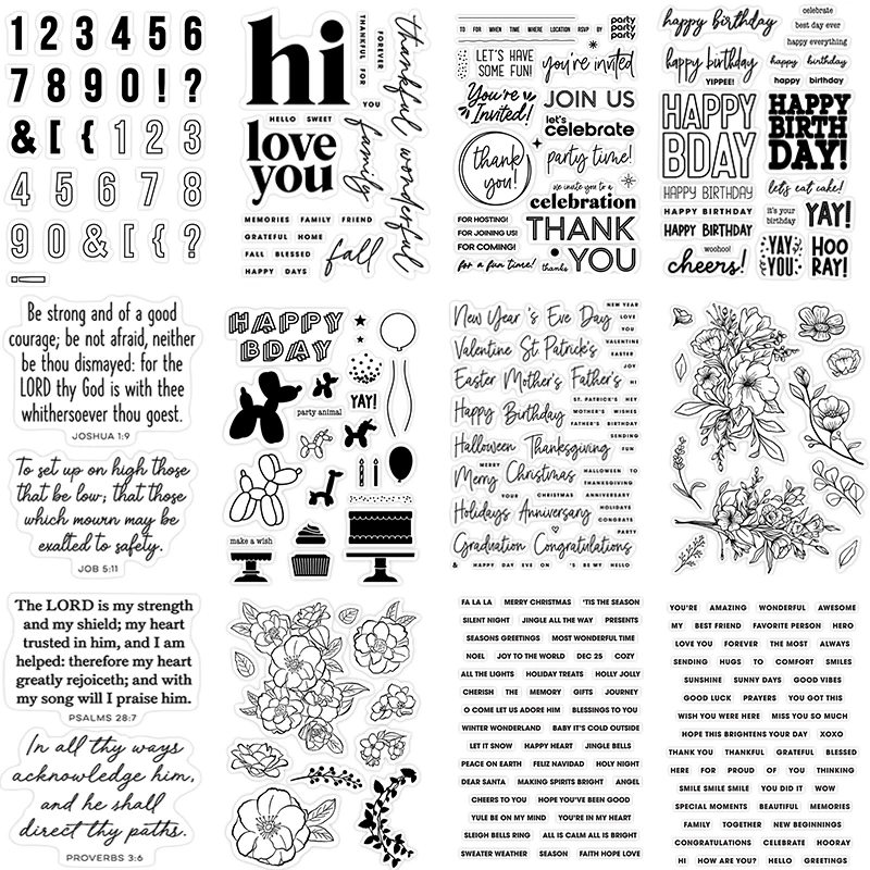 Uplifting Trusting Verses Clear Stamps Sentiments Happy Sunny Days Christmas Fa La Stamp for DIY Scrapbooking Cards New 2022