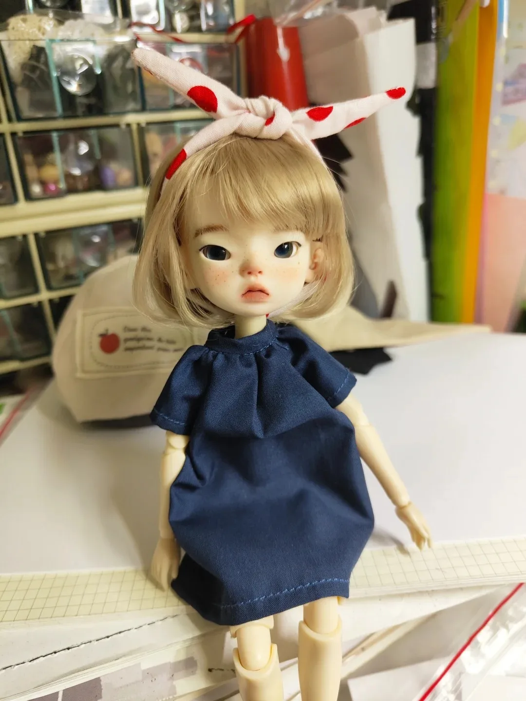New BJD 1/6 Rourou Jacoosun resin xinben girl blythe MDD VOLKS DIY makeup practice head for birthday