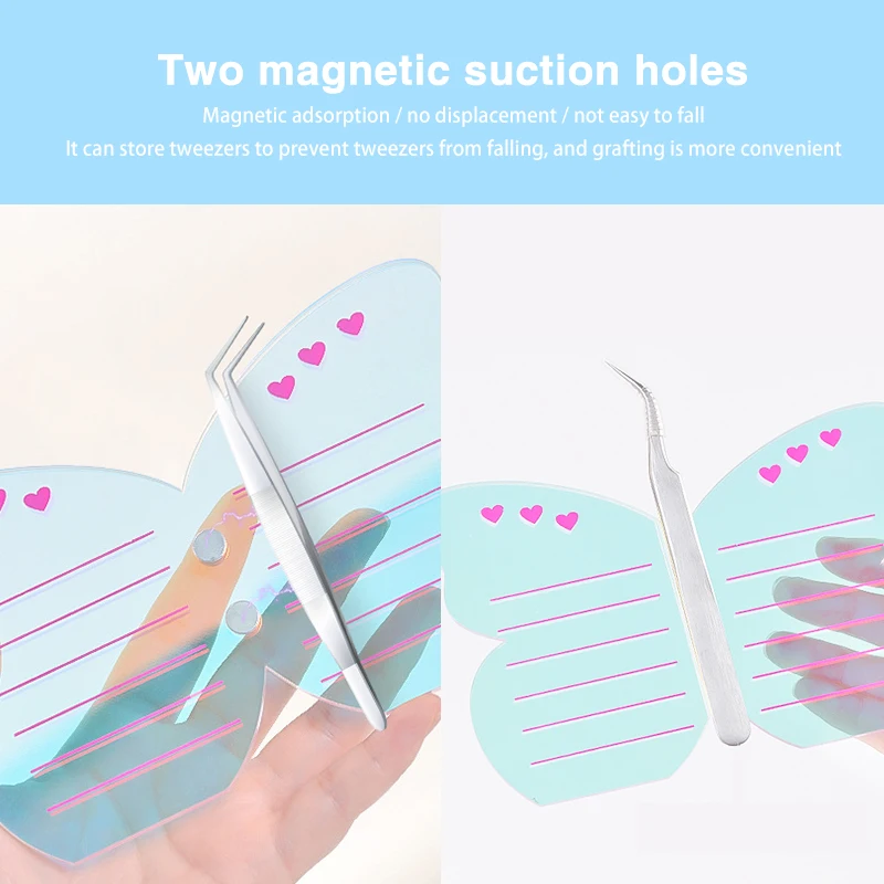 1PCS อะคริลิค Eyelash EXTENSION ผู้ถือผีเสื้ออะคริลิคขนตาปลอม Organizer สําหรับ False Lash จอแสดงผลพาเลทแต่งหน้าเครื่องมือ