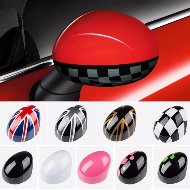 ドアバックミラーカバーステッカー車のスタイリングミニクーパー-s-クラブマンカントリーマンペースマン-r55-r56-r57-r58-r59-r60-r61