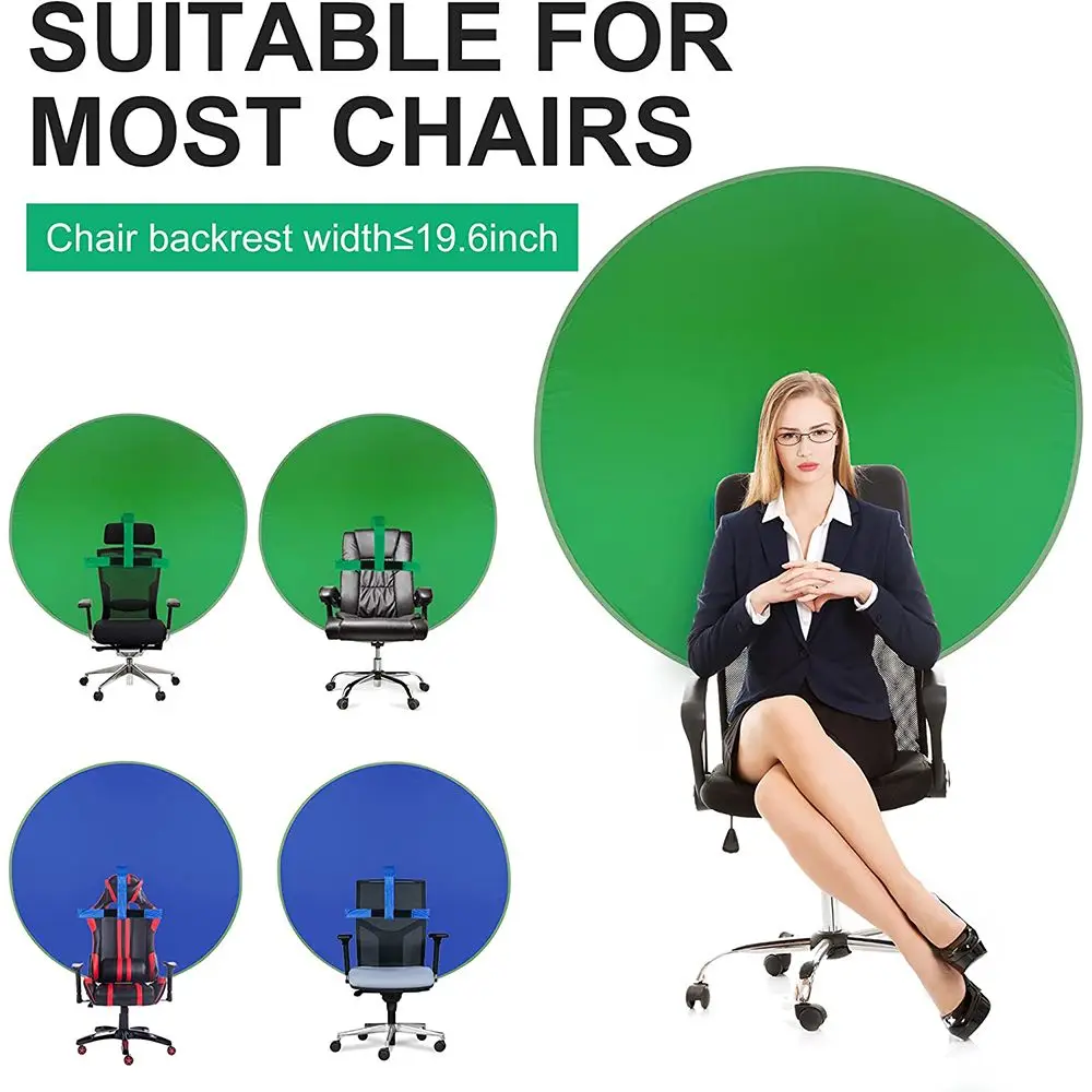 Portable Chromakey Chair Photography Studio Double Sided Green Blue Screen Background Cloth Backdrop