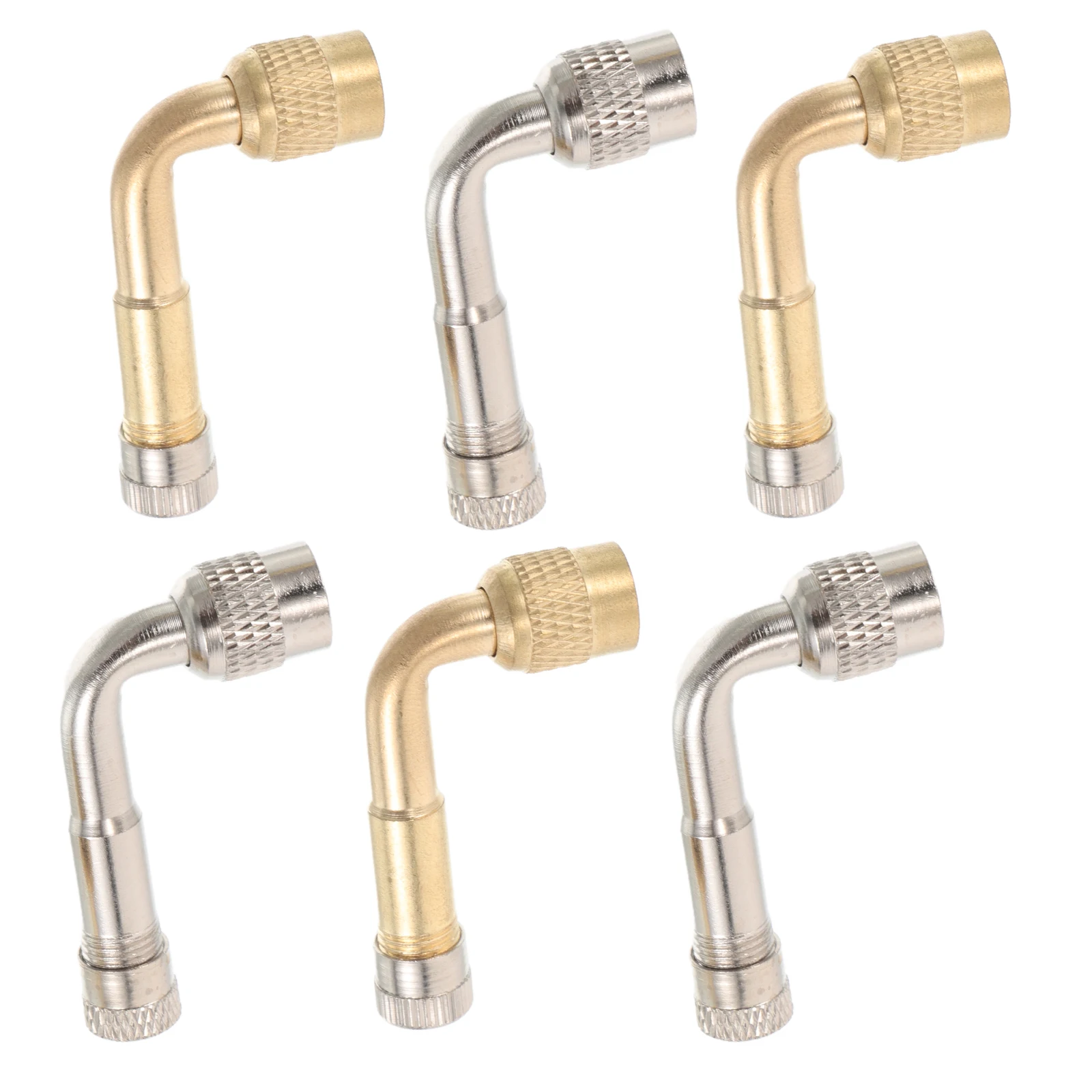 

6pcs Stem Extension Metal Right Angle Tire Valve Extenders For Cars Motorcycles Durable Universal Compatibility 90 Degree Angle