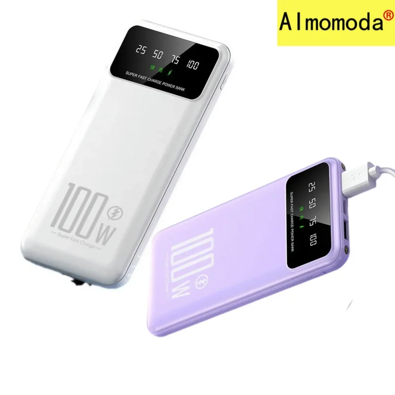 Hot PD Super Fast Charging 100W 20000mAh Power Bank Large Capacity Fast Charging Mobile Power Supply Available in Four Colors