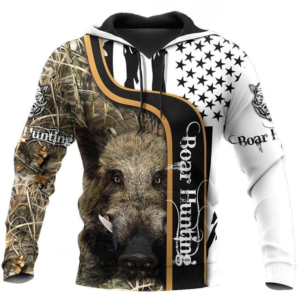 Boar Hunting Orange Camo 3D Printed Jacket Men/Women Harajuku Hoodie Unisex Casual Streetwear Sweatshirt Pullover Hoodies